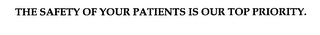 THE SAFETY OF YOUR PATIENTS IS OUR TOP PRIORITY.