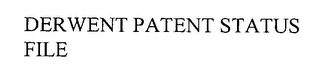 DERWENT PATENT STATUS FILE