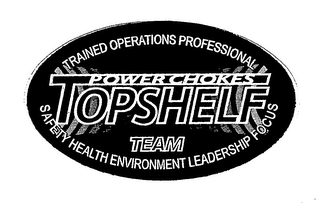 TRAINED OPERATIONS PROFESSIONAL SAFETY HEALTH ENVIRONMENT LEADERSHIP FOCUS TOPSHELF POWER CHOKES TEAM