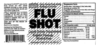 ULTRA POTENT, FAST ACTING, SUBLINGUAL FORMULA FLU SHOT LIQUID DIETARY SUPPLEMENT SUPPORT FORMULA ALCOHOL FREE