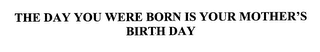 THE DAY YOU WERE BORN IS YOUR MOTHER'S BIRTH DAY