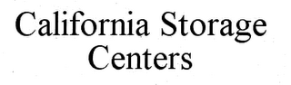 CALIFORNIA STORAGE CENTERS