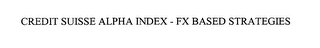 CREDIT SUISSE ALPHA INDEX - FX BASED STRATEGIES