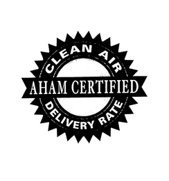 AHAM CERTIFIED CLEAN AIR DELIVERY RATE