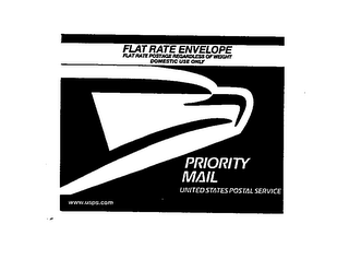 PRIORITY MAIL UNITED STATES POSTAL SERVICES FLAT RATE ENVELOPE FLATE RATE POSTAGE REGARDLESS OF WEIGHT DEOMESTIC USE ONLY WWW.USPS.COM