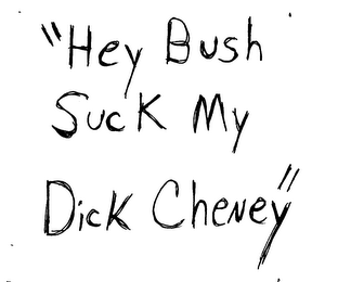 "HEY BUSH SUCK MY DICK CHENEY"