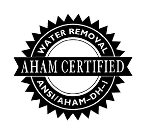 AHAM CERTIFIED WATER REMOVAL ANSI/AHAM-DH-I