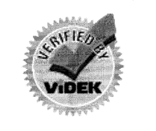 VERIFIED BY VIDEK