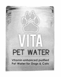 VITA PET WATER VITAMIN ENHANCED PURIFIED PET WATER FOR DOGS & CATS