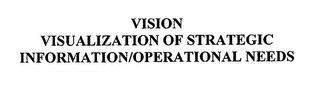 VISION VISUALIZATION OF STRATEGIC INFORMATION/OPERATIONAL NEEDS