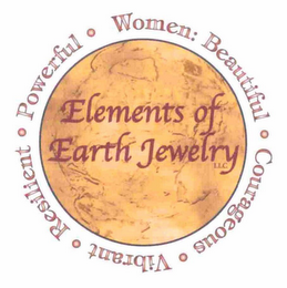 ELEMENTS OF EARTH JEWELRY WOMEN: BEAUTIFUL COURAGEOUS VIBRANT RESILIENT POWERFUL