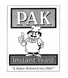 PAK INSTANT YEAST "A BAKER BEHIND EVERY PAK!"