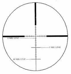 MP-8 RETICULE 1 MIL LINE 5 MIL LINE 10 MIL LINE