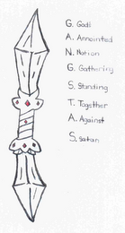 G. GOD'S A. ANNOINTED N. NATION G. GATHERING S. STANDING T. TOGETHER A. AGAINST S.SATAN