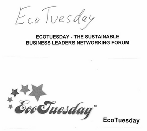 ECOTUESDAY ECOTUESDAY - THE SUSTAINABLE BUSINESS LEADERS NETWORKING FORUM ECOTUESDAY ECOTUESDAY