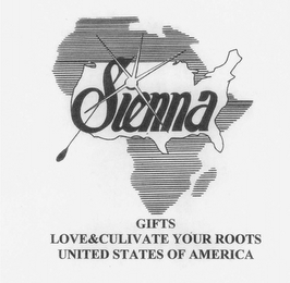 SIENNA GIFTS LOVE AND CULTIVATE YOUR ROOTS UNITED STATES OF AMERICA "ALL RIGHTS RESERVED"