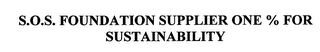 S.O.S. FOUNDATION SUPPLIER ONE % FOR SUSTAINABILITY