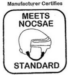 MANUFACTURER CERTIFIES MEETS NOCSAE STANDARD