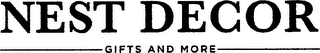 NEST DECOR GIFTS AND MORE