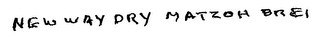 NEW WAY DRY MATZOH BREI