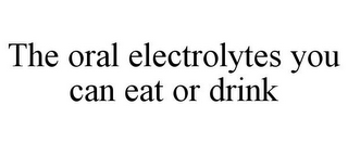 THE ORAL ELECTROLYTES YOU CAN EAT OR DRINK