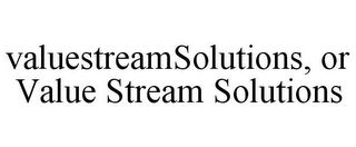 VALUESTREAMSOLUTIONS, OR VALUE STREAM SOLUTIONS