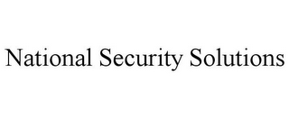 NATIONAL SECURITY SOLUTIONS