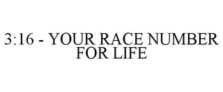 3:16 - YOUR RACE NUMBER FOR LIFE