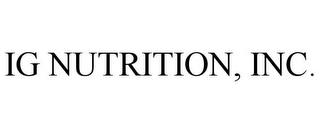 IG NUTRITION, INC.