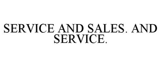 SERVICE AND SALES. AND SERVICE.