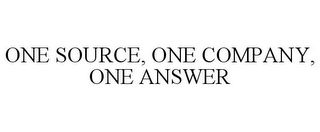 ONE SOURCE, ONE COMPANY, ONE ANSWER