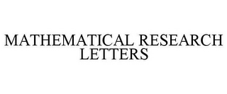 MATHEMATICAL RESEARCH LETTERS