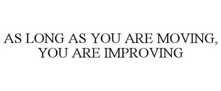 AS LONG AS YOU ARE MOVING, YOU ARE IMPROVING