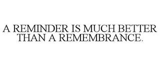 A REMINDER IS MUCH BETTER THAN A REMEMBRANCE.