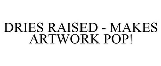 DRIES RAISED - MAKES ARTWORK POP!