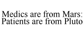 MEDICS ARE FROM MARS: PATIENTS ARE FROM PLUTO