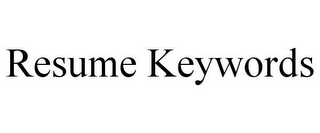 RESUME KEYWORDS