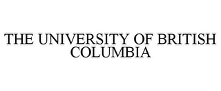 THE UNIVERSITY OF BRITISH COLUMBIA