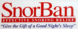 SNORBAN EFFECTIVE SNORING RELIEF "GIVE THE GIFT OF A GOOD NIGHT'S SLEEP"