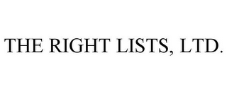 THE RIGHT LISTS, LTD.
