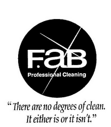 FAB PROFESSIONAL CLEANING "THERE ARE NO DEGREES OF CLEAN. IT EITHER IS OR IT ISN'T."