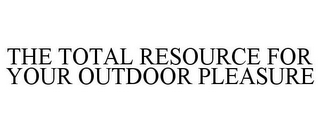 THE TOTAL RESOURCE FOR YOUR OUTDOOR PLEASURE
