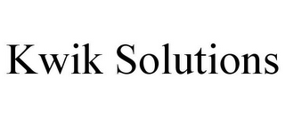 KWIK SOLUTIONS