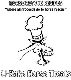 HORSE RESCUE RECIPES "WHERE ALL PROCEEDS GO TO HORSE RESCUE" U-BAKE HORSE TREATS CHEF