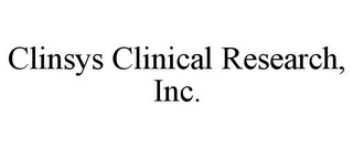 CLINSYS CLINICAL RESEARCH, INC.