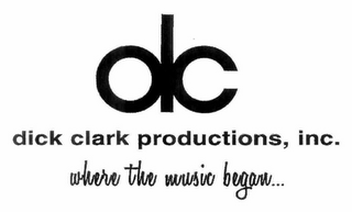 DC DICK CLARK PRODUCTIONS, INC. WHERE THE MUSIC BEGAN...