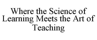 WHERE THE SCIENCE OF LEARNING MEETS THE ART OF TEACHING