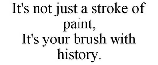 IT'S NOT JUST A STROKE OF PAINT, IT'S YOUR BRUSH WITH HISTORY.