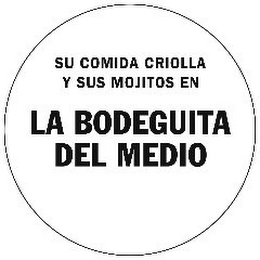 SU COMIDA CRIOLLA Y SUS MOJITOS EN LA BODEGUITA DEL MEDIO