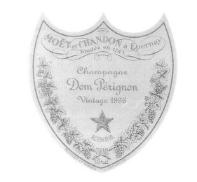 MOET ET CHANDON À EPERNAY FONDÉE EN 1743 CHAMPAGNE DOM PÉRIGNON VINTAGE 1996 BRUT PRODUCT OF FRANCE